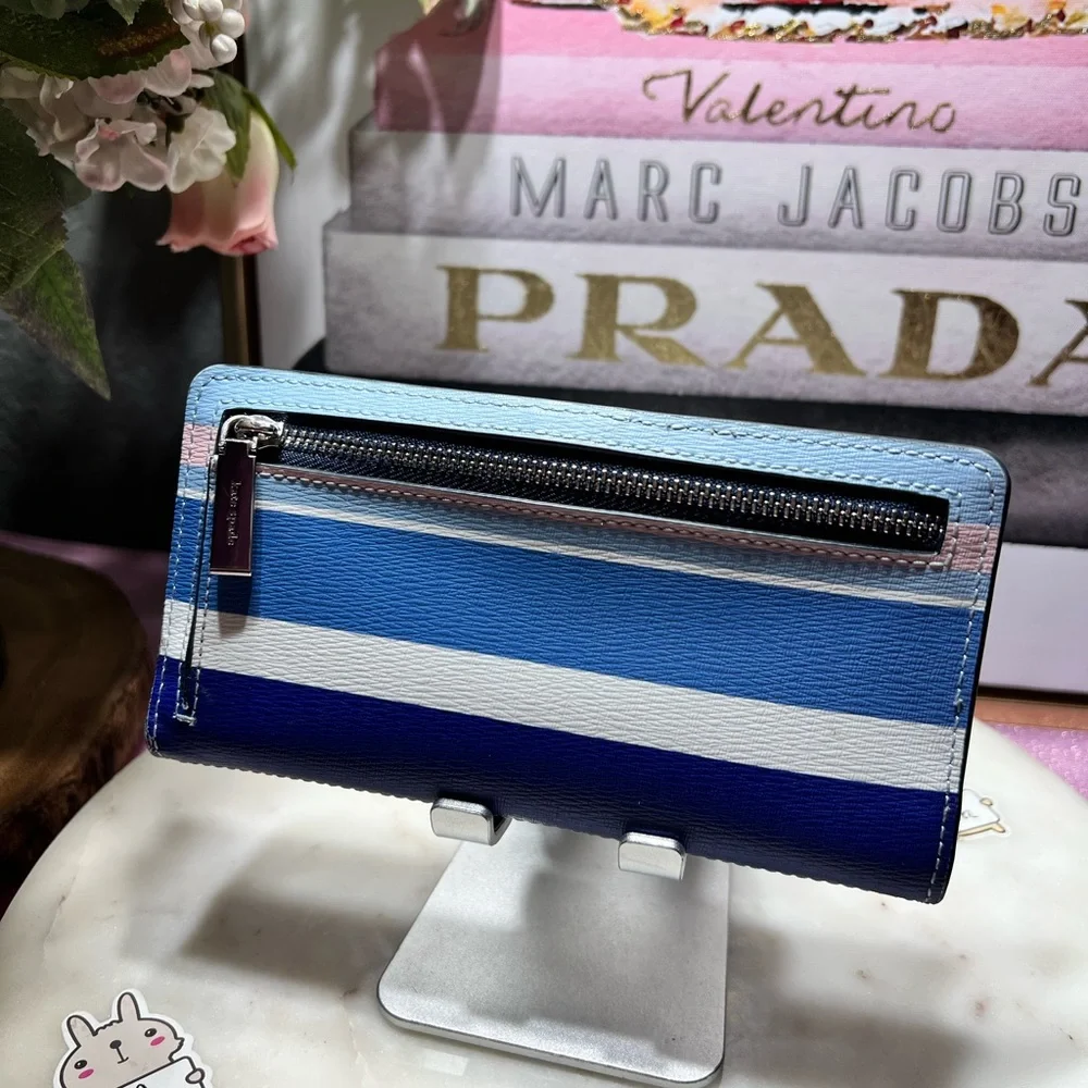 Kate Spade Hot Air Balloon Large Slim Bifold Wallet EUC